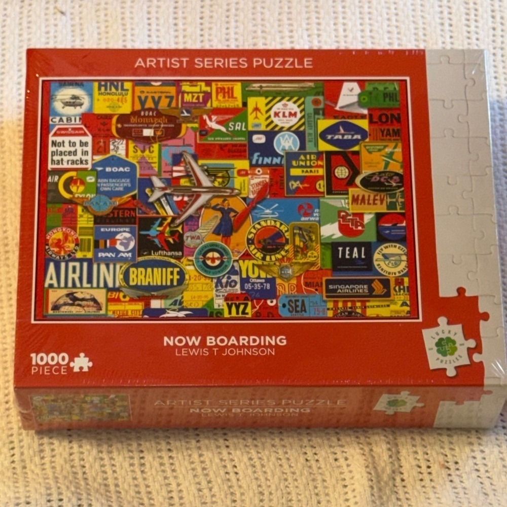 Lucky Puzzles Now Boarding 1000 Piece Jigsaw Puzzle Lewis T Johnson Travel New